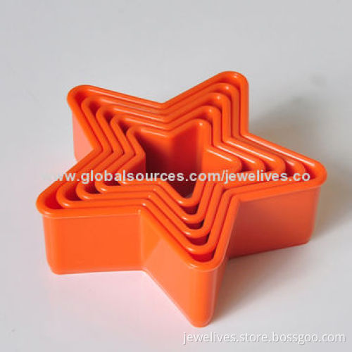 5-point cookie cutter set of six, made of food-safe plasticNew